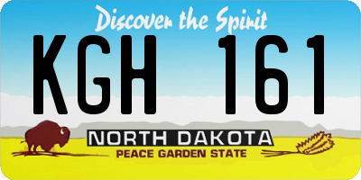 ND license plate KGH161