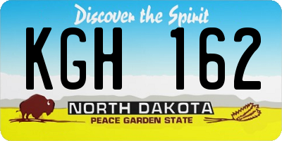 ND license plate KGH162