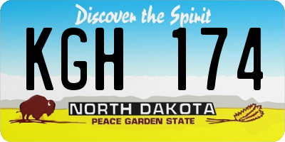 ND license plate KGH174