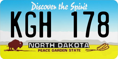 ND license plate KGH178