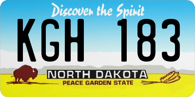 ND license plate KGH183