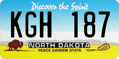 ND license plate KGH187