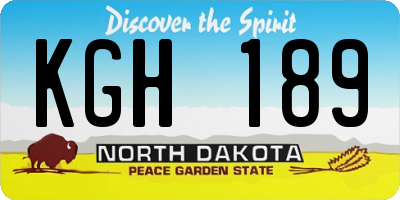 ND license plate KGH189