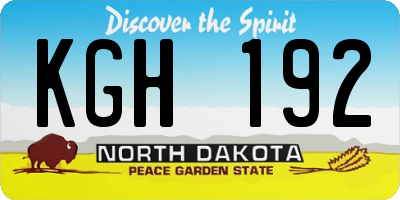 ND license plate KGH192