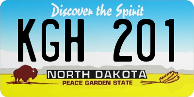 ND license plate KGH201