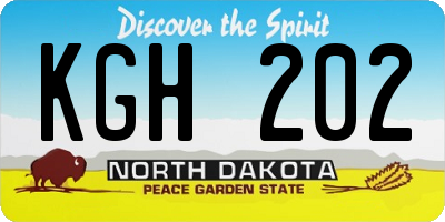 ND license plate KGH202