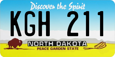 ND license plate KGH211