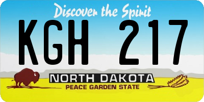 ND license plate KGH217