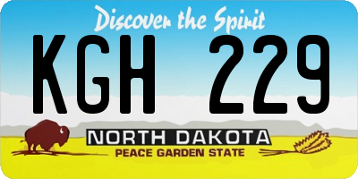 ND license plate KGH229