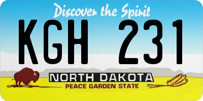 ND license plate KGH231