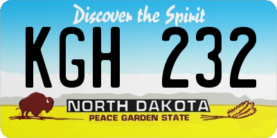 ND license plate KGH232