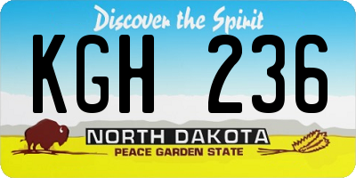 ND license plate KGH236