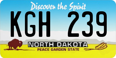 ND license plate KGH239
