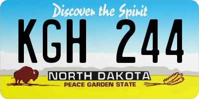 ND license plate KGH244