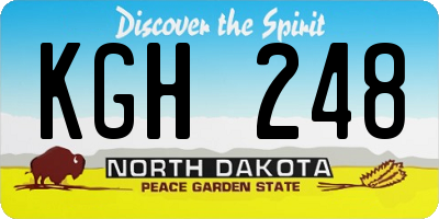 ND license plate KGH248