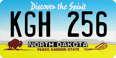 ND license plate KGH256
