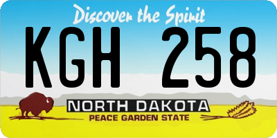 ND license plate KGH258