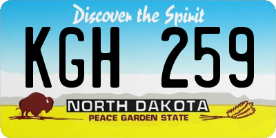 ND license plate KGH259
