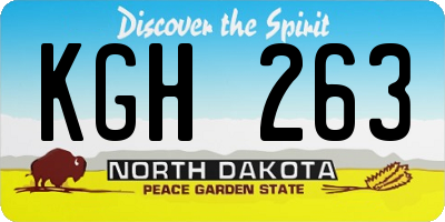 ND license plate KGH263