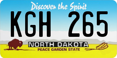 ND license plate KGH265