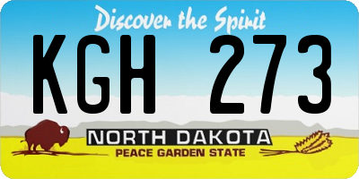 ND license plate KGH273