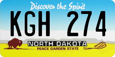 ND license plate KGH274