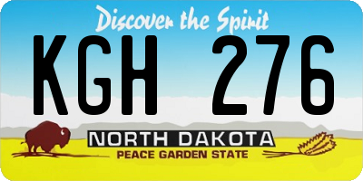 ND license plate KGH276