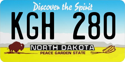 ND license plate KGH280