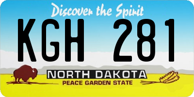 ND license plate KGH281