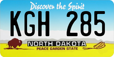 ND license plate KGH285