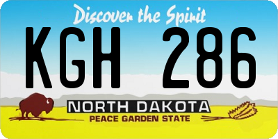 ND license plate KGH286