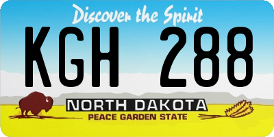 ND license plate KGH288