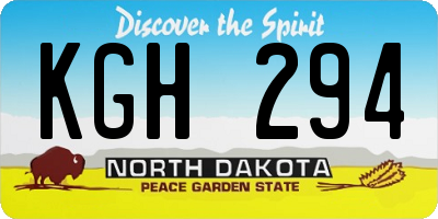 ND license plate KGH294