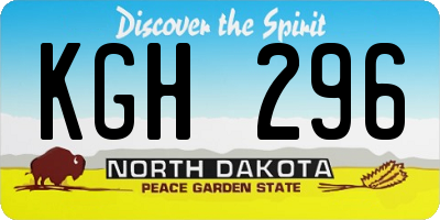 ND license plate KGH296