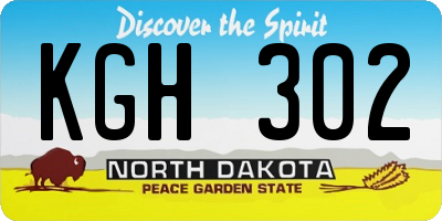ND license plate KGH302