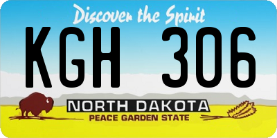 ND license plate KGH306
