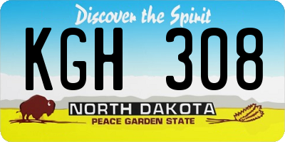 ND license plate KGH308