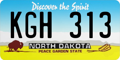 ND license plate KGH313