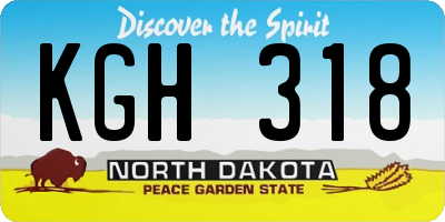 ND license plate KGH318