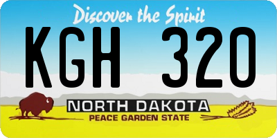ND license plate KGH320