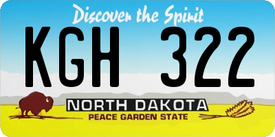 ND license plate KGH322