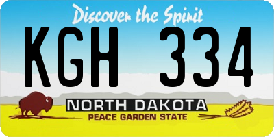 ND license plate KGH334