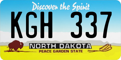 ND license plate KGH337