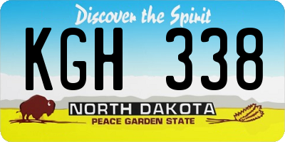 ND license plate KGH338