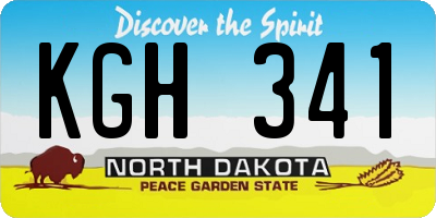 ND license plate KGH341