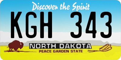 ND license plate KGH343