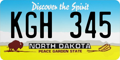 ND license plate KGH345