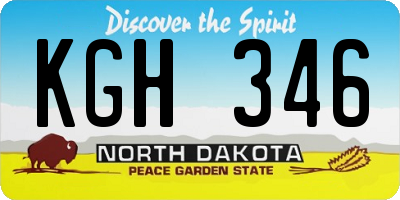 ND license plate KGH346