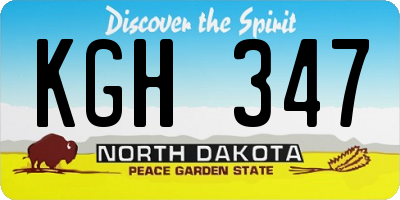 ND license plate KGH347