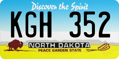 ND license plate KGH352